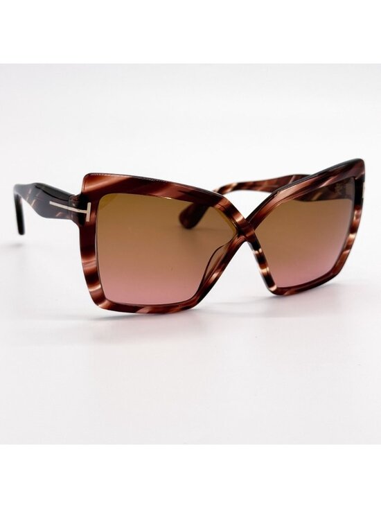 New Tom Ford Fiore TF1195 54F Butterfly Havana Brown Women Sunglasses Authentic main image 6